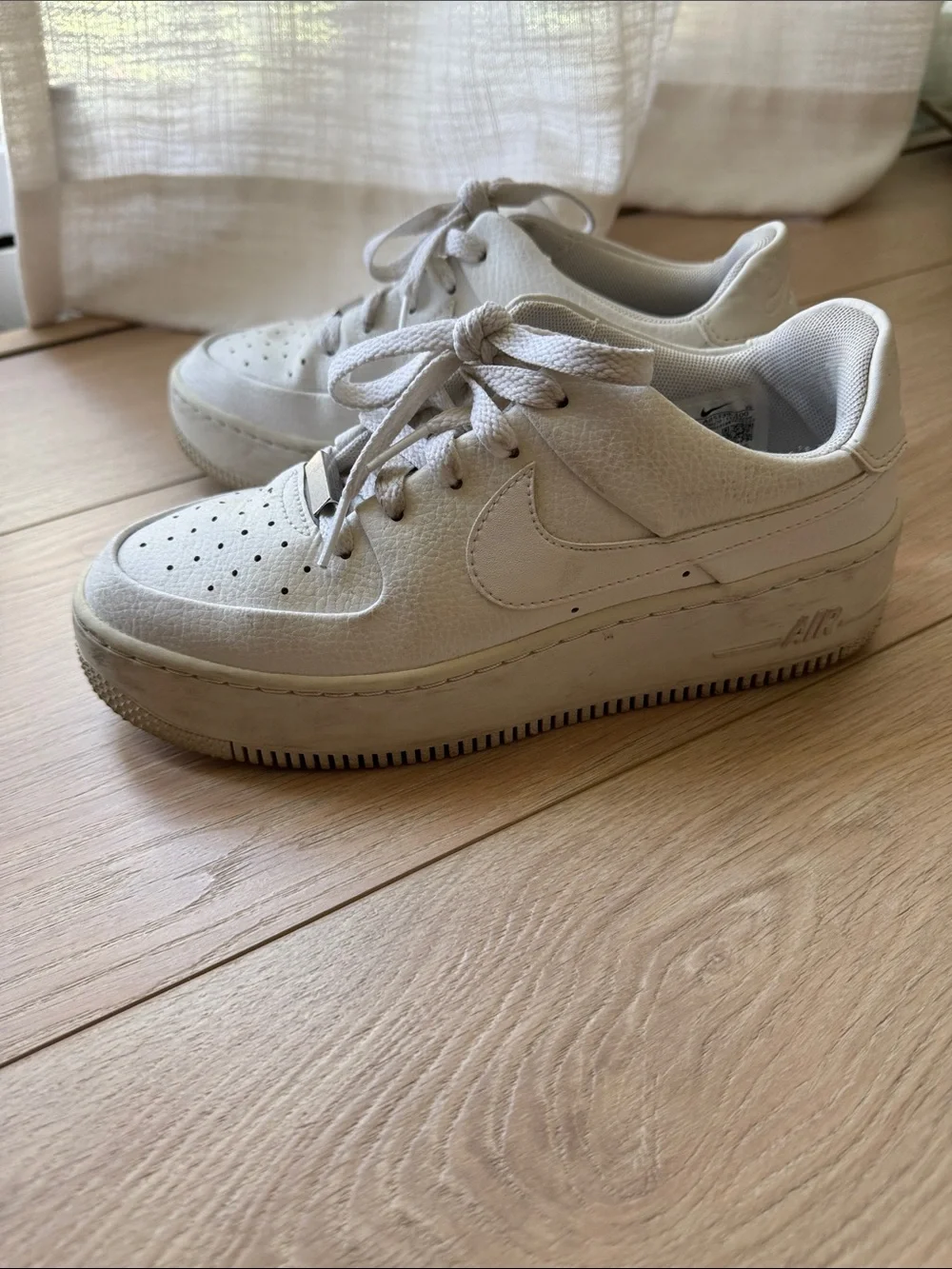 Nike Women’s Off-White Cream Low-Top Sneakers platform